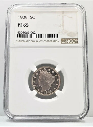 1909年 プルーフ リバティ V ニッケル NGC PF 65 K14