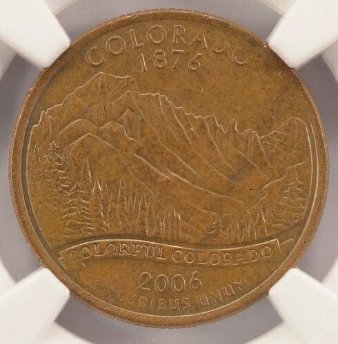 2006-P 25セント コロラドクォーター 裏面被覆層欠落 NGC MS64 BN