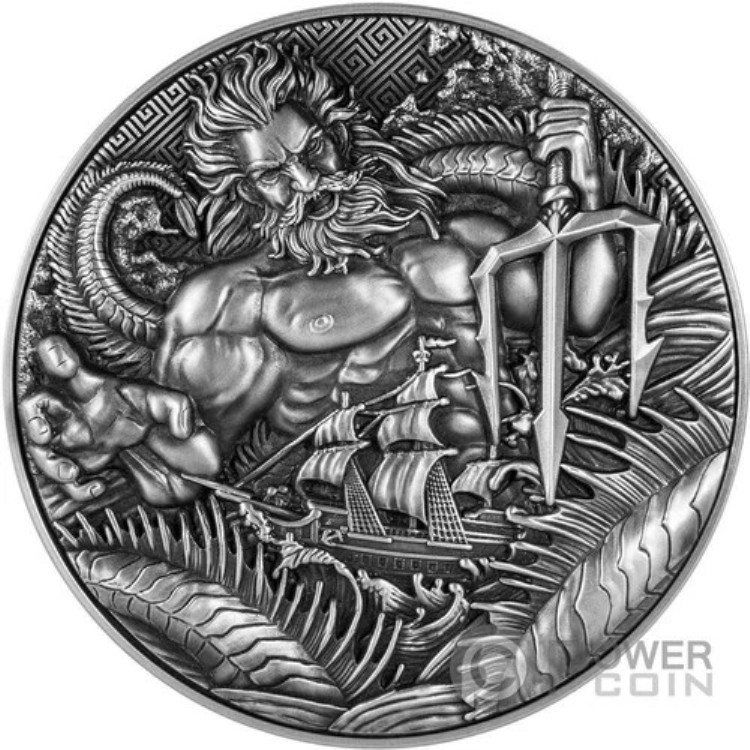ポセイドン 海の神 2オンス 銀貨 10000フラン チャド 2025 215,050円