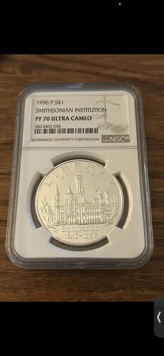 1996年 スミソニアン 1ドル銀貨 NGC PF70??完璧な品質?? 223,300円