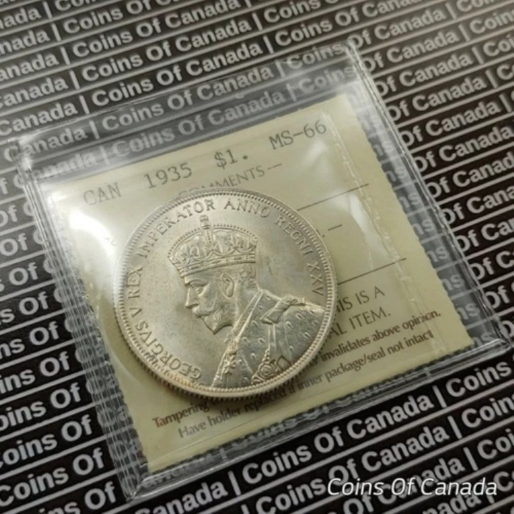 1935年カナダ1ドル銀貨 - ICCS MS-66 - 非常に美しいコイン！ #coinsofcanada