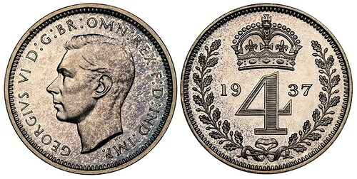 イギリス ジョージ6世 1937年 AR マウンディセット NGC PR66-PR67 KM MDS 195