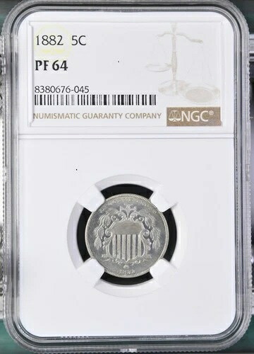 1882年 プルーフシールド ニッケル NGC PF64 676045