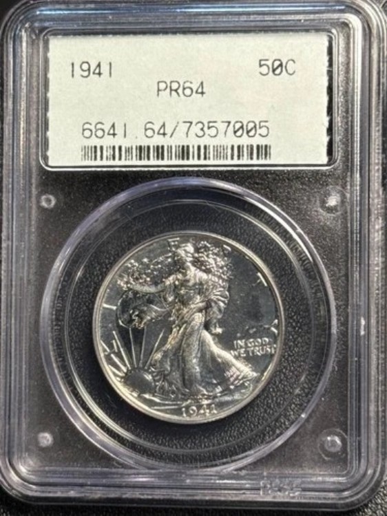 1941年ウォーキング・リバティ・ハーフダラー PCGS PR-64 OGH