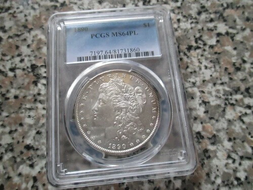 1890年 P モルガン シルバー ダラー PCGS MS64PL **プルーフ ライク** 215,600円