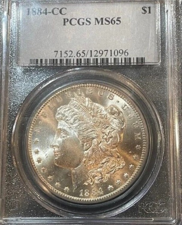 1884-CC モルガン・ダラー PCGS MS 65 認定カーソンシティ銀貨