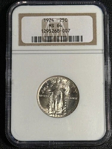 1924年 クォータードル スタンディングリバティクォーター NGC MS-64