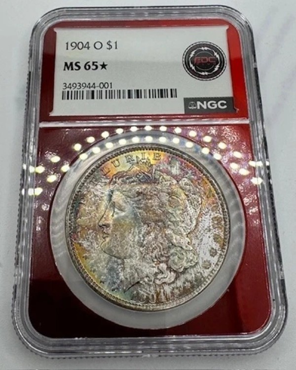 1904-O モルガン銀貨 - NGC MS 65 スター??モンスタートーニング??