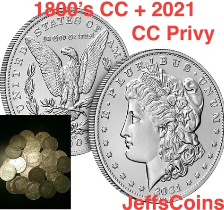 1800年代 2021 CC カーソンシティ 2x1オンス シルバードル 未使用・流通品 新品 90% 99% 21XC