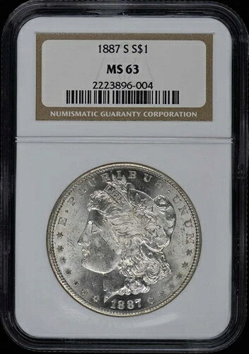 1887-S モルガン・ダラー S$1 NGC MS63