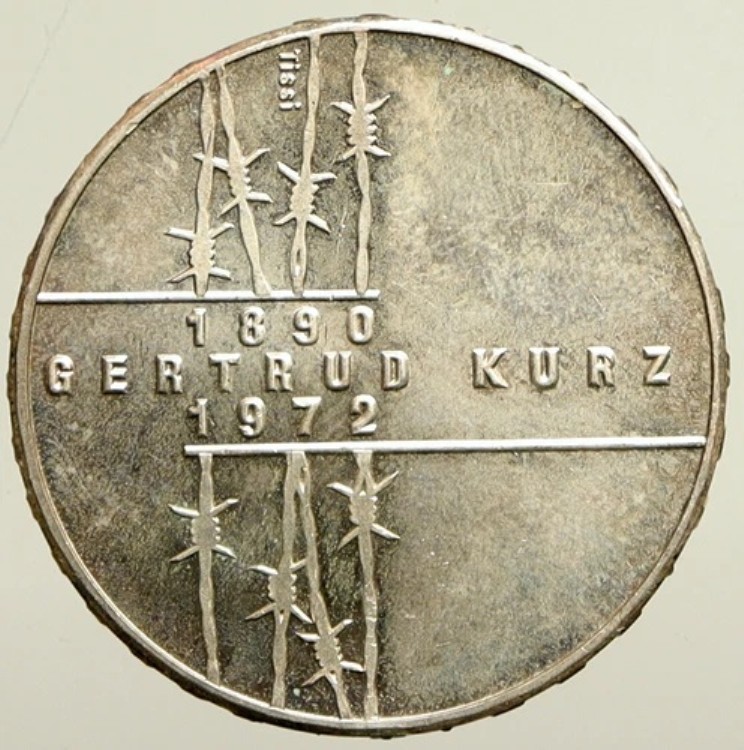 1992 スイス GERTRUD KURZ 有刺鉄線 シルバー 20 フラン スイス コイン i101409