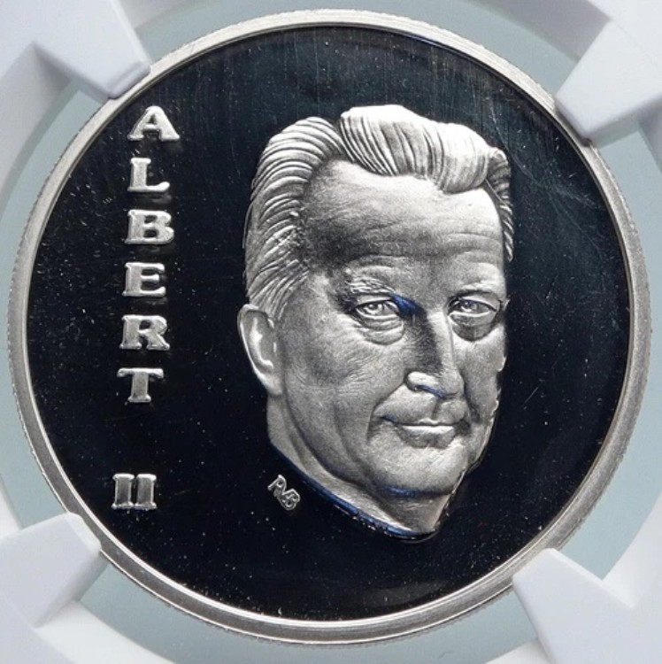 1994年 ベルギー国王アルベール2世 ベネルクス条約 プルーフ銀貨 250フラン NGC i89339