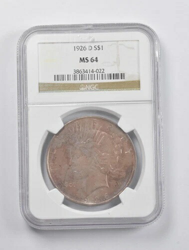 MS64 1926-D ピースシルバーダラー NGC - インセインカラー *3011