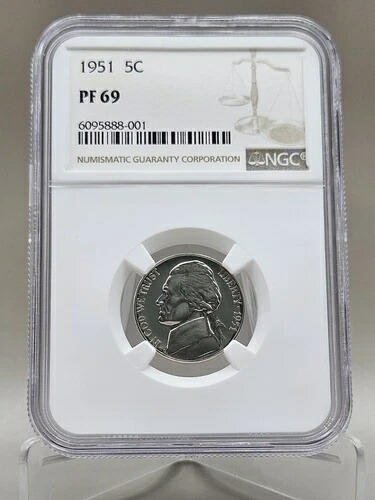 1951年 ジェファーソン ニッケル プルーフ NGC PF 69