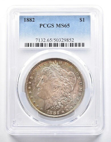 1882年 モルガン銀貨 MS65 PCGS 美しいトーン *5004