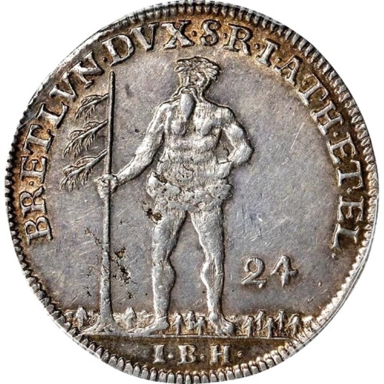 1744年 IBH ドイツ諸州 ブラウンシュヴァイク リューネブルク ヴィルトマン 2/3ターレル、24 MG、PCGS MS 61 226,600円