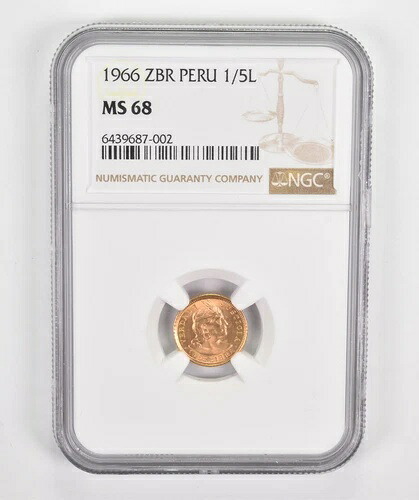 MS68 1966 ZBR ペルー 1/5 リマ NGC *0387