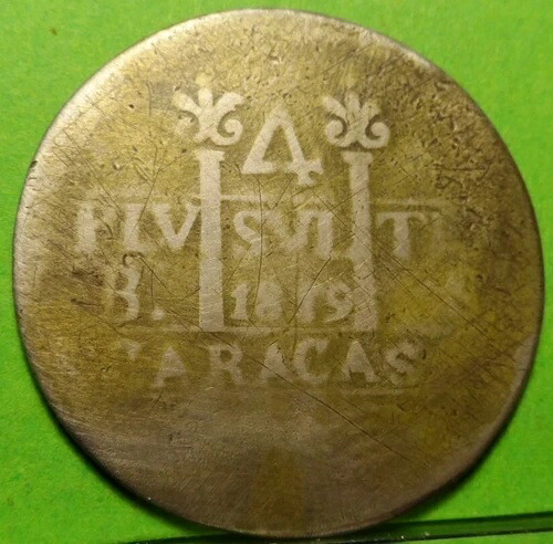希少、フェルナンド7世、4レアル、1819年、カラカス-BS、スペイン植民地、銀