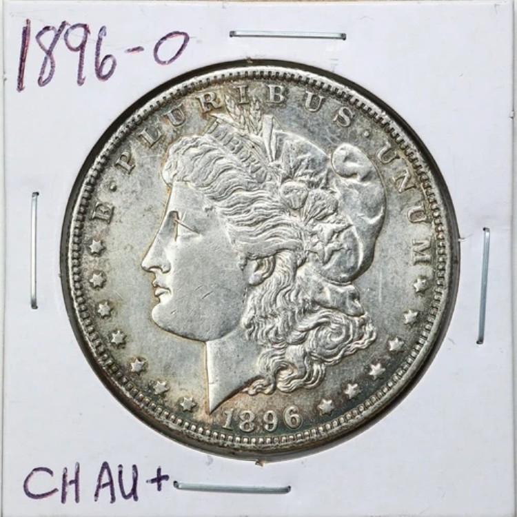 1896-O 1ドルモルガン銀貨、チョイスAU+コンディション #09250