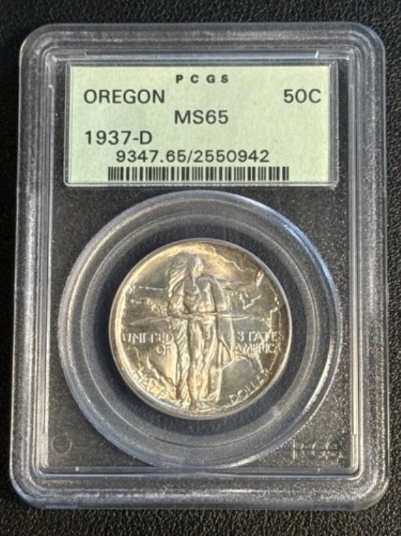 1937年 D オレゴントレイル記念 50セント PCGS MS-65 OGH 216,150円