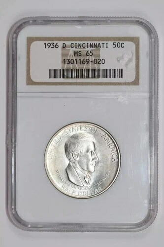 1936-D シンシナティ記念 500 セント NGC MS65 PQ!