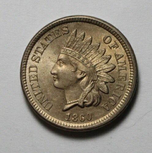 1860年インディアンヘッドセントOM65