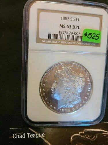 1882-S NGC MS63 DPL DMPL モーガン シルバー ドル *良好* 反射面