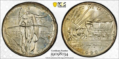 PCGS MS66+ 1928年オレゴン記念ハーフダラープラス