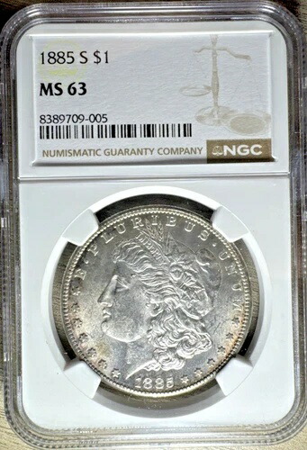 1885 S NGC MS63 モルガン銀貨 1ドル