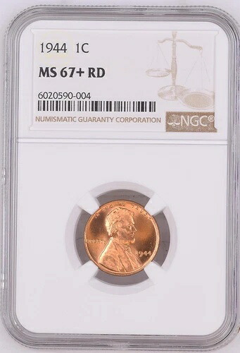 1944年 リンカーン セント NGC MS67+ レッド スポットレス RD
