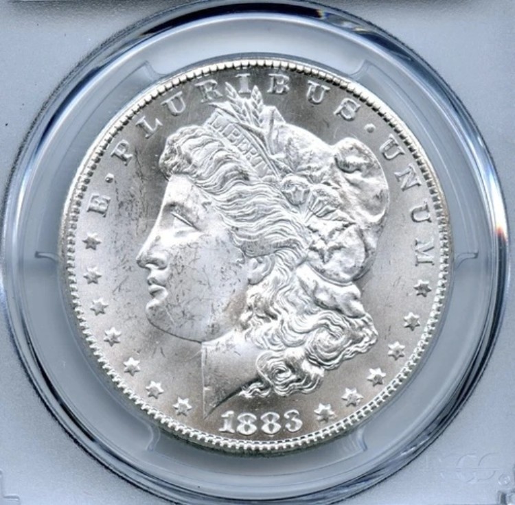 1883-CC モルガン・ダラー、PCGS MS64+ 217,250円
