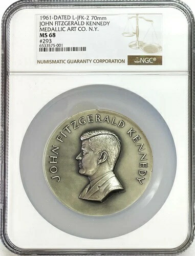 1961年 ジョン・F・ケネディ大統領就任メダル 銀製 メダリックアート社 NGC MS 68 217,250円