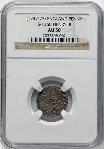イングランド - 1247-72 ヘンリー 3 世 銀貨 - NGC AU50 - 肖像画でさらに優れているのは 2 つだけ!