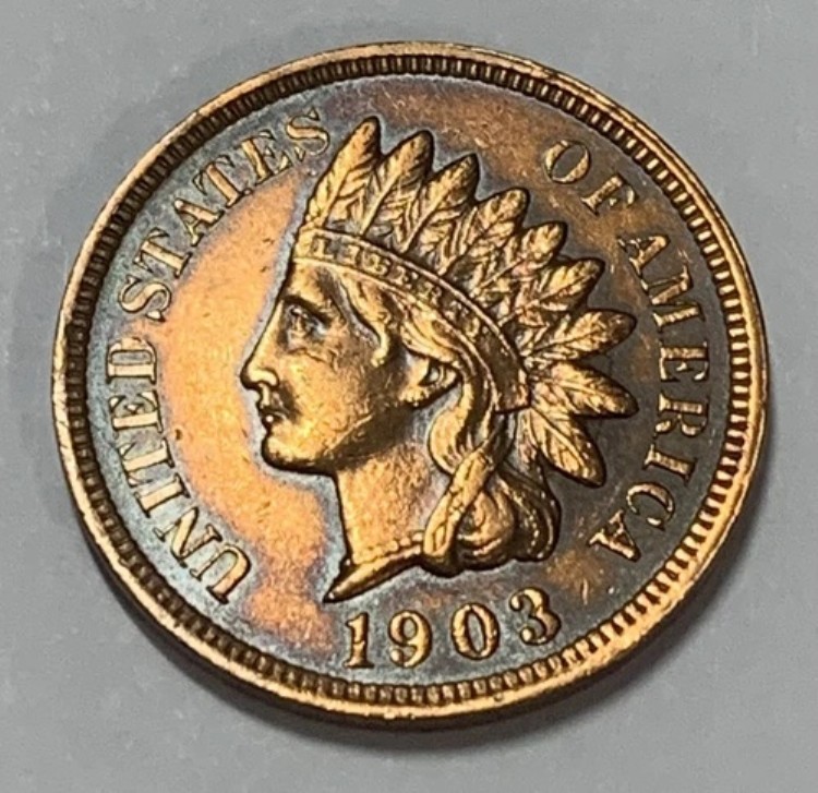 1903年インディアンヘッドセント、ミント++、チョイスBU、フルリバティ/ビーズ/リボン