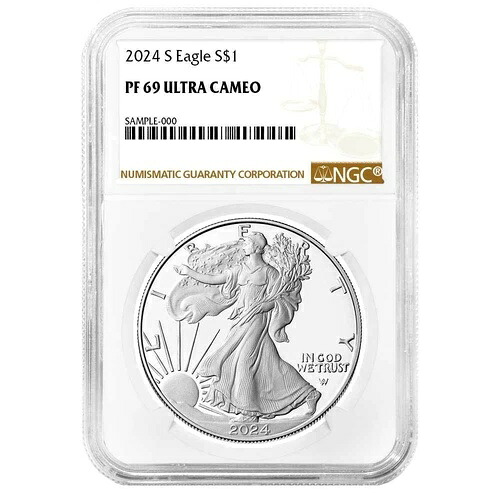 2024-S $1 1オンス プルーフ アメリカン シルバー イーグル NGC PF69UC ブラウンラベル