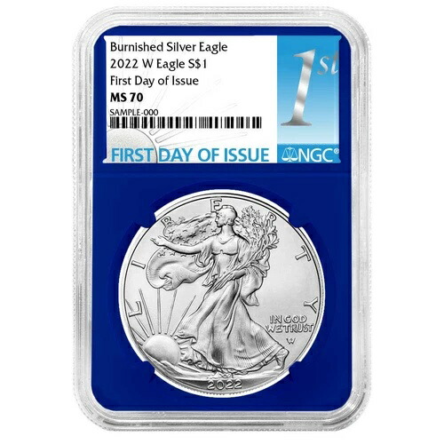2022-W バーニッシュド 1ドル アメリカン シルバー イーグル NGC MS70 FDI ファーストラベル ブルーコア 62,315円