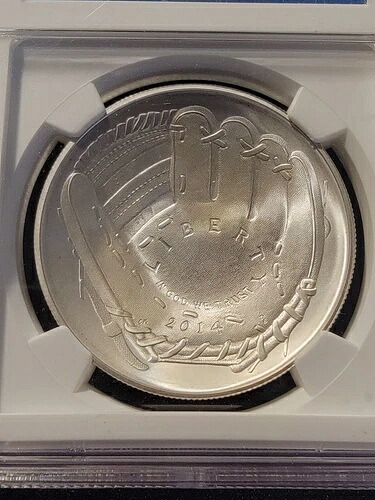 2014-P 野球殿堂入り シルバー 未使用ドル NGC MS-70 完璧