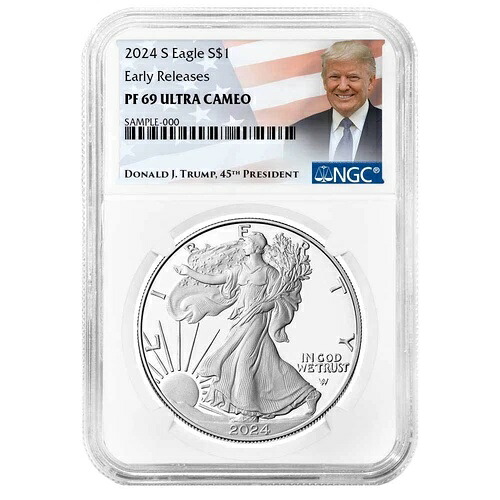 2024-S $1 1オンス プルーフ アメリカンシルバーイーグル NGC PF69UC ER トランプラベル