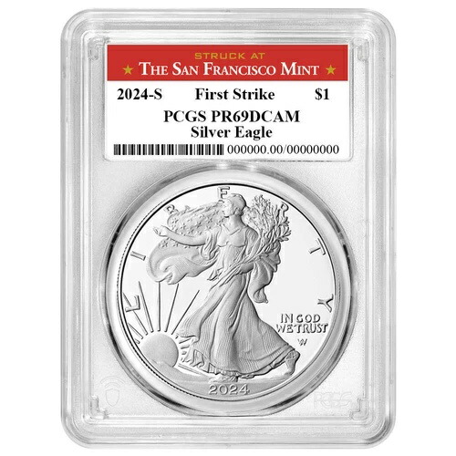 2024-S プルーフ 1ドル アメリカン シルバー イーグル PCGS PR69DCAM FS サンフランシスコ ラベル