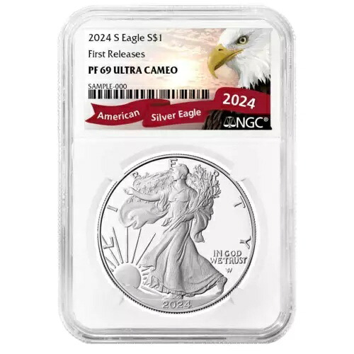 2024-S $1 1オンス プルーフ アメリカンシルバーイーグル NGC PF69UC FR限定イーグルラベル