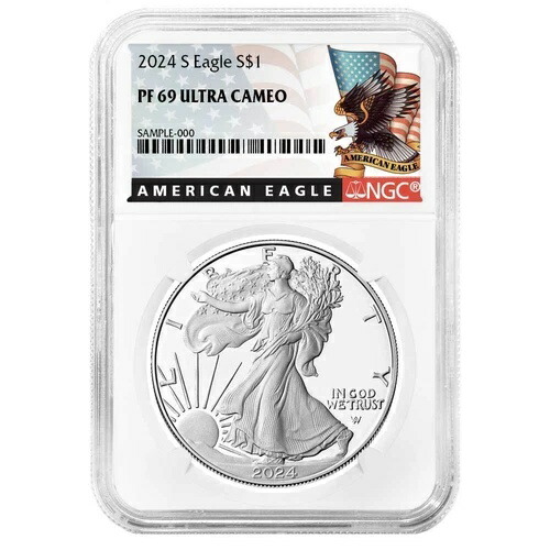 2024-S $1 1オンス プルーフ アメリカン シルバー イーグル NGC PF69UC ブラックラベル