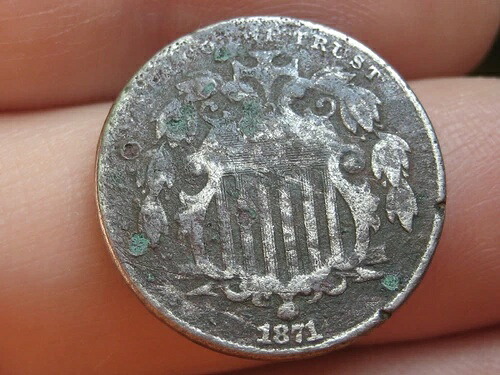 1871年シールドニッケル5セント硬貨 - VG詳細