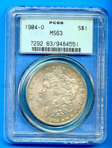 1904 O PCGS MS63 モルガン銀貨 1ドル 米国造幣局発行 コイン 1904-O MS-63 OGH