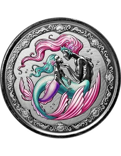 マーメイド 母娘 カラー 1オンス 銀貨 2タラ サモア 2023