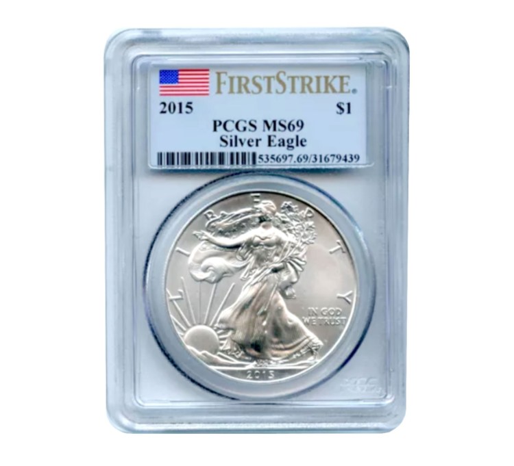 2015年 1ドル アメリカン シルバー イーグル MS69 PCGS - ファーストストライク