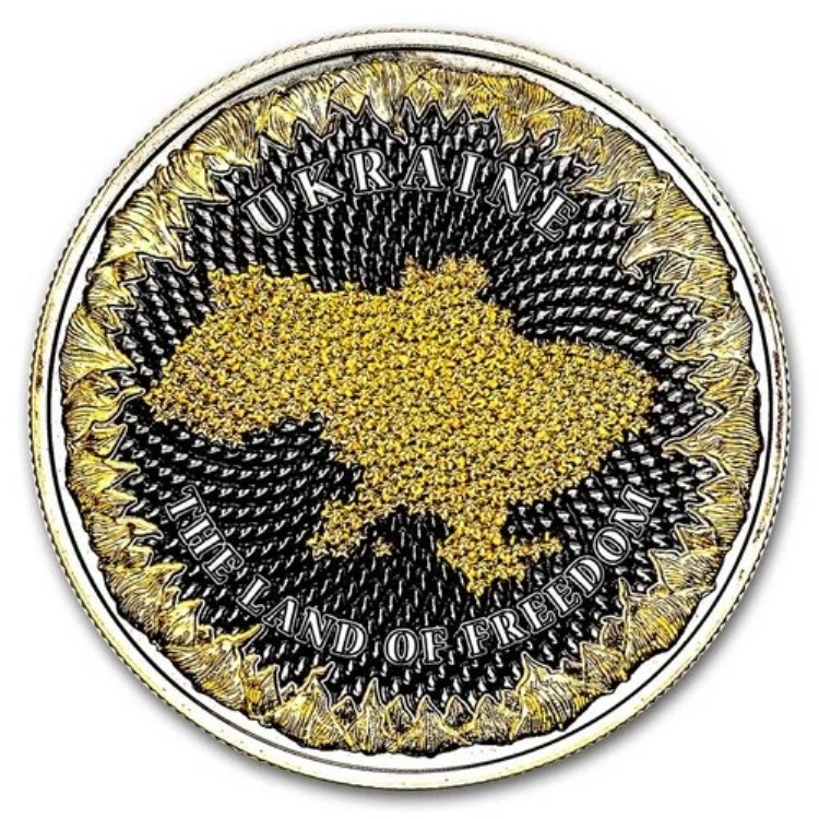 2024年ウクライナ自由の国アメリカ合衆国暗号1オンス銀貨