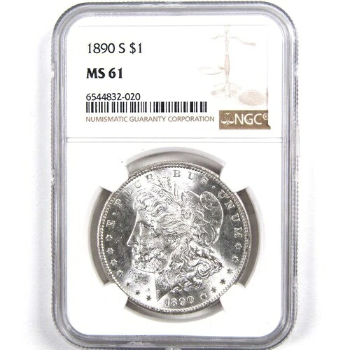1890年 S モルガン・ダラー MS 61 NGC 90% シルバー 未流通 SKU:I3098