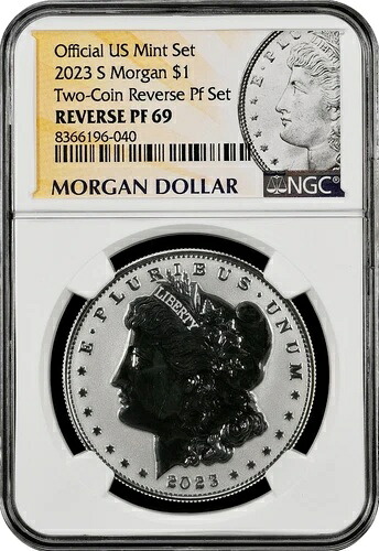 2023-S モーガン米国造幣局銀貨、NGC による PF69、裏面 PF、極上品!