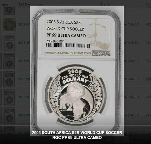 2005年南アフリカ シルバープルーフ 2ランド R2 ngc PF69 ワールドカップ サッカー ドイツ
