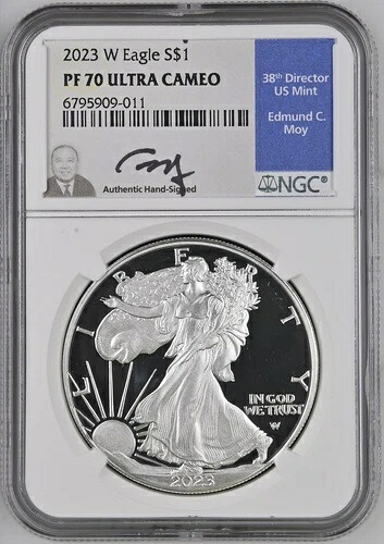 2023-W 1オンス アメリカン プルーフ シルバー イーグル NGC PF-70 ウルトラカメオ モイシグネチャー